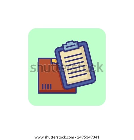 Report line icon. Box, parcel, checklist, document. Logistics concept. Can be used for topics like delivery, shipment, checking, customer service