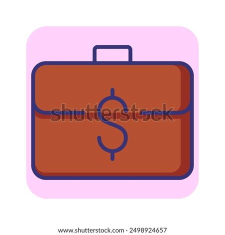 Case with money line icon. Portfolio, briefcase, dollar sign. Finance concept. Can be used for topics like investment, business, finance management