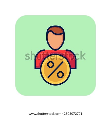 Borrower line icon. Banker, creditor, investor. Currency concept. Vector illustration can be used for topics like business, banking, finance