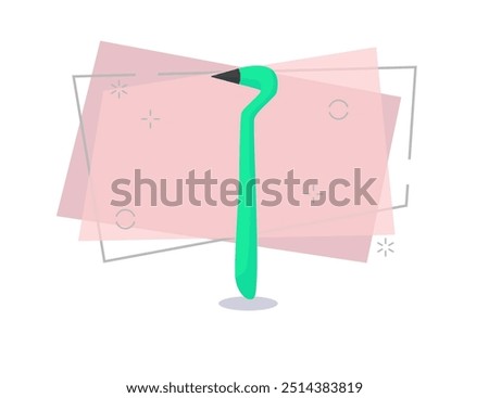 Dentist scaler illustration. Tool, instrument, equipment. Dental care concept. Can be used for topics like odontology, orthodontics, dentistry