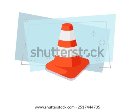 Under construction signal illustration. Warning, cone, traffic. Construction concept. Can be used for topics like site, building work, safety