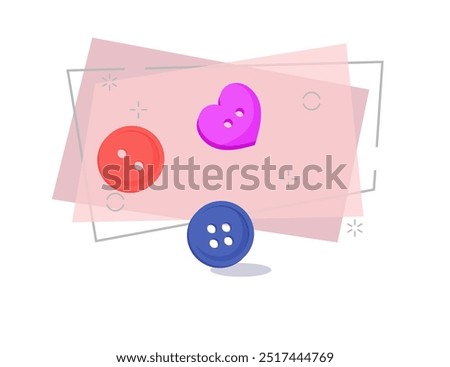 Sewing buttons illustration. Snaps, clothing, sewing. Needlework concept. Vector illustration can be used for topics like household, workshop