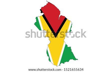Guyana alt Map ang Flag Background 