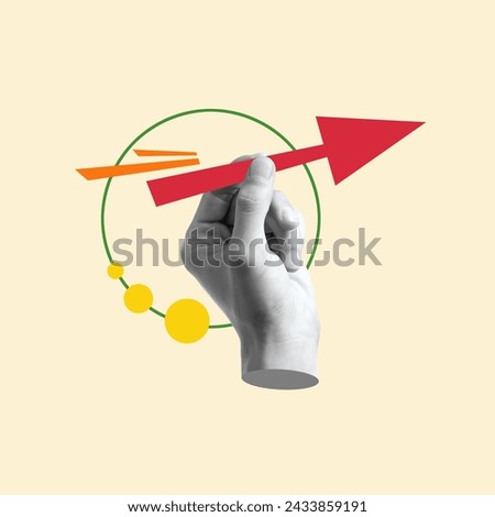 Similar – Image, Stock Photo Hold the arrow in your hands which indicates back