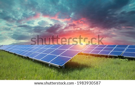 Similar – Image, Stock Photo Solar power station against the blue sky. Alternative energy concept