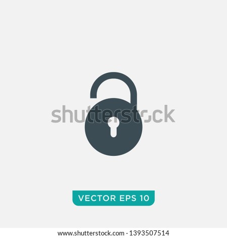 Unlock Icon Design, Vector EPS10