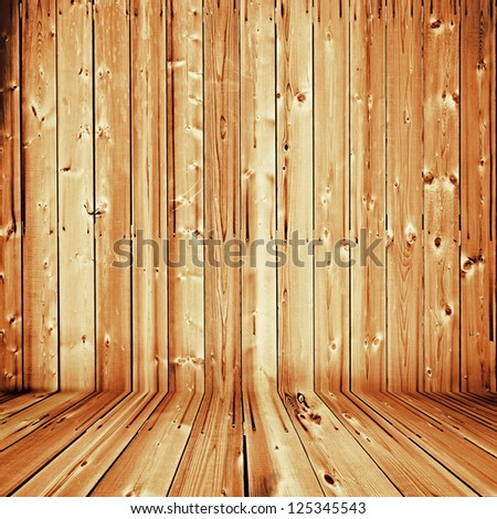 wooden wall and floor of thin siding ; stripped texture