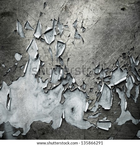 scratched ripped metal plating ; grunge background