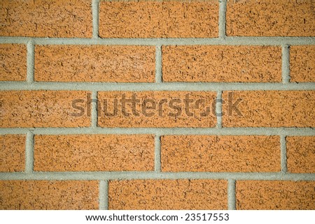 New brick work. Orange backdrop
