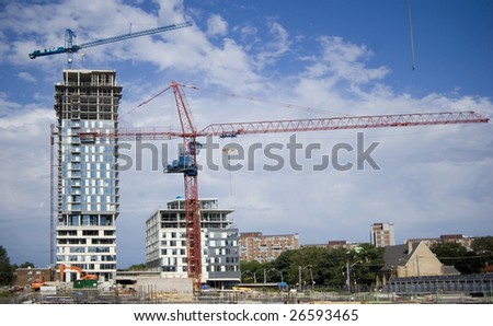 landscape with  construction site /  industrial background