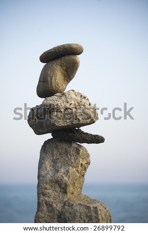 close up of  zen-like rock formation /  natural background