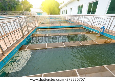 Water cleaning facility outdoors