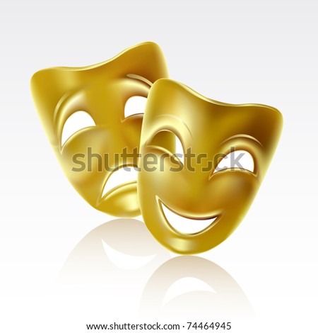 Theatrical mask on a white background. Mesh.