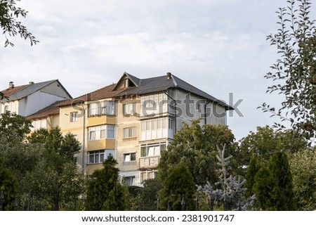 Similar – Image, Stock Photo grey bleak facade with reflection