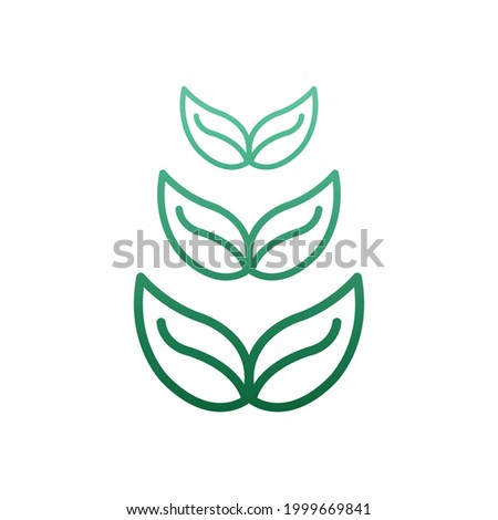 Green leaf icon, gradient color