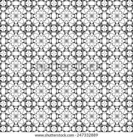 black and white Abstract decoration, retro floral and geometric ornament, lace pattern
