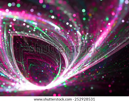 pink abstract fractal fantasy background with light rays