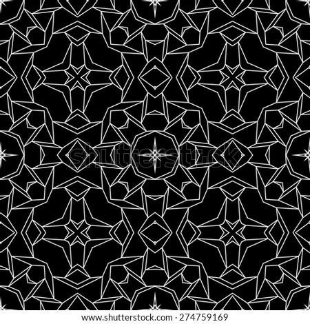 black Geometric pattern. Seamless black and white abstract modern texture for wallpapers and background