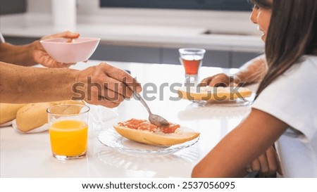 Similar – Image, Stock Photo Crop woman with slice of lemon