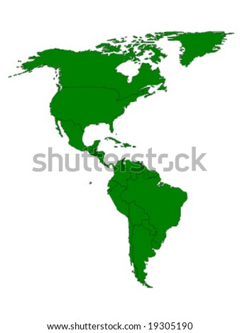 north and south america green ecology vector illustration