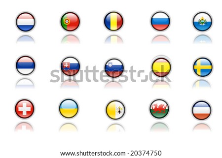 europe countries flag set part 3