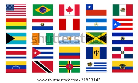 Set Of America North And South Flags Vector Illustration - 21833143 ...