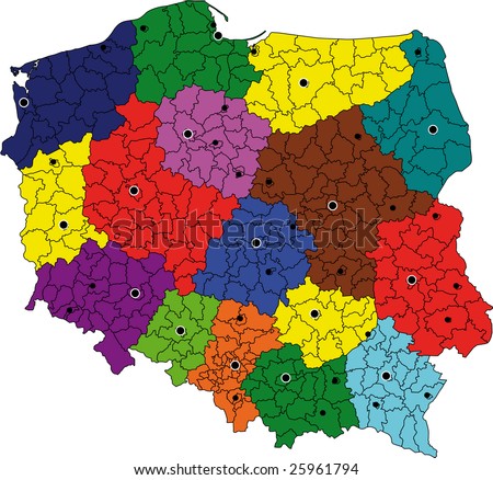 Hi Detailed Map Of Poland With All Capitols Stock Photo 25961794 ...