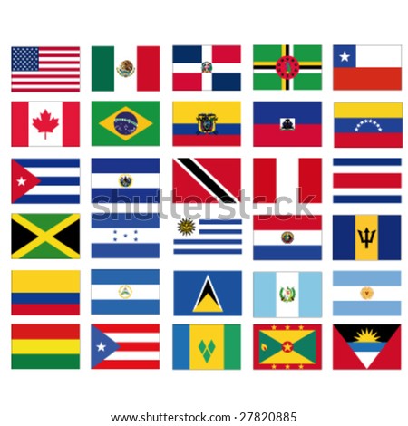 Set Of Vector Flags Of All American Countries - 27820885 : Shutterstock