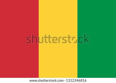 Flag Of Guinea. Vector. Ratios and colors are observed.