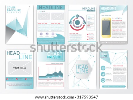 Abstract background design, business brochure big set, flyer layout, presentation, advertising, marketing, magazine-vector