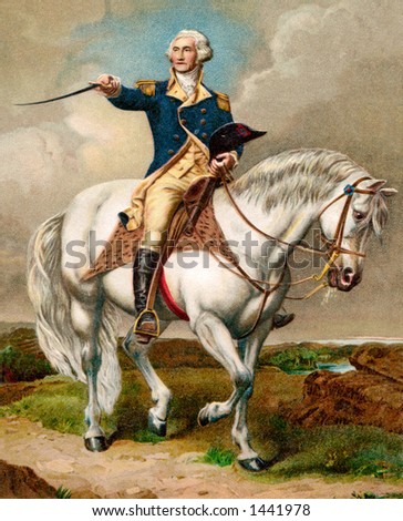 General George Washington - \'\'First in war, first in peace and first in the hearts of his coontrymen.\'\' A 1911 vintage illustration