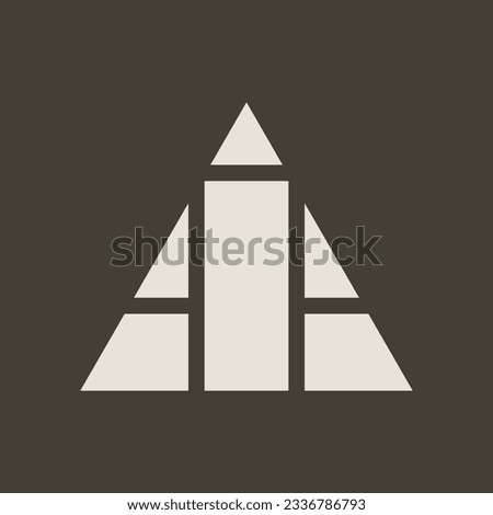 Minimal Typography triangle logo with Letters A I A , AIA logo