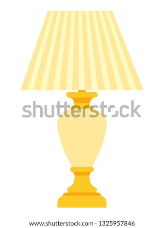 Table lamp with lampshade. Vector isolated illustration.