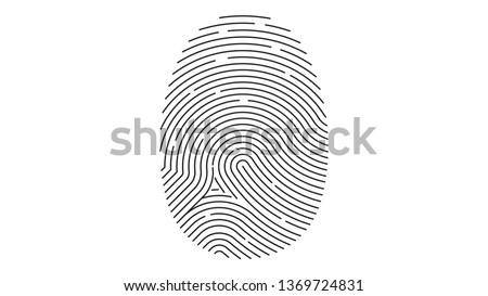 Fingerprint icon. Identification. Vector illustration.