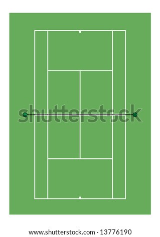 Tennis court - hard surface over head view