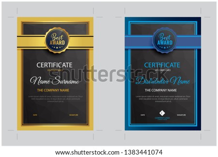 modern certificate of distributor and apprence