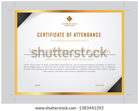 Simple and exclusive goldern modern certificate