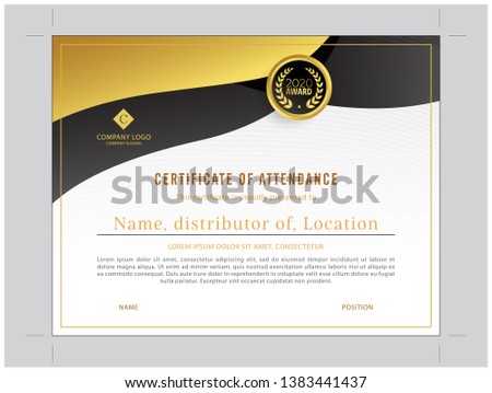 gold and black combination certificate of distributor