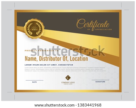 Best golden Modern Certificate of the year
