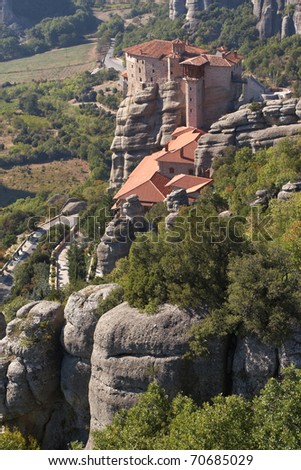 Greece, the monastery complex of Meteora. Holy Monastery of Rousanou