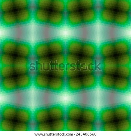 Polygonal patterned white and green background on dark area