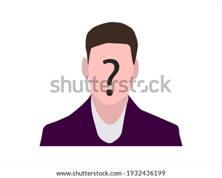 Unknown person concept. Man with no face and question mark