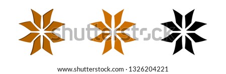 Abstract stylized maltese cross in different color.