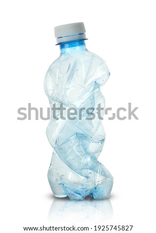 small crushed water bottle on white background Photo stock © 