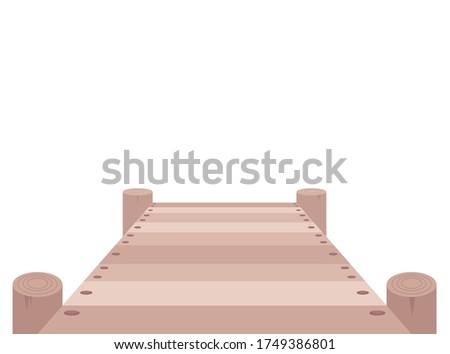 Cute isolated wooden pier. White background. Flat style illustration. Stock fotó © 