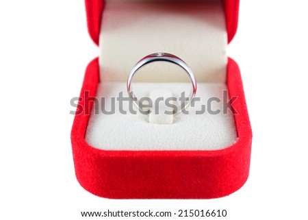 Ring of the jewelry with sapphire on the white background.