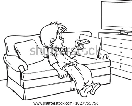 Boy Watching Tv Clipart Black And White Women And Bike