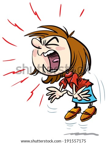 Girl Yelling Loudly Stock Vector Illustration 191557175 : Shutterstock