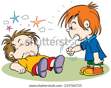 Children Fighting Stock Vector Illustration 214766725 : Shutterstock