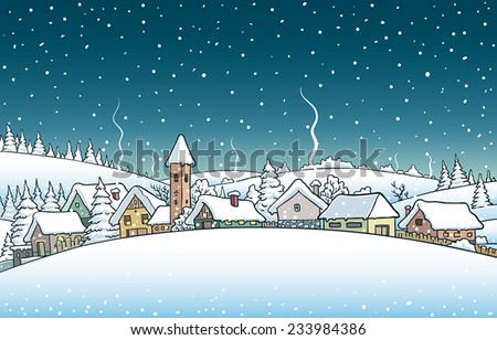 Winter Landscape Stock Vector Illustration 233984386 : Shutterstock